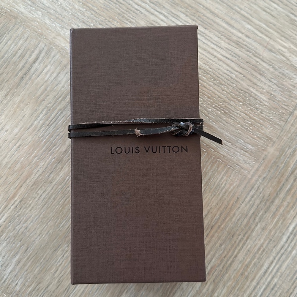 Authentic Original Brown Louis Vuitton Sunglasses Drawer Box with Leather Tie